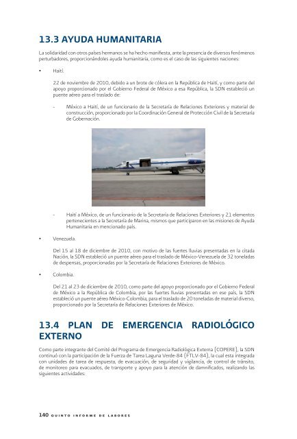 Quinto Informe. - SecretarÃ­a de la Defensa Nacional