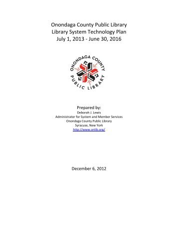 Technology Plan Template - Onondaga County Public Library