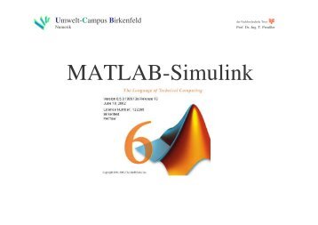 MATLAB-Simulink - Umwelt-Campus Birkenfeld