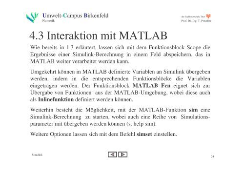 MATLAB-Simulink - Umwelt-Campus Birkenfeld