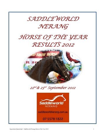 2012 HOTY Results - Equestrian Queensland