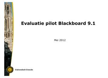 Evaluatie pilot Blackboard 9.1