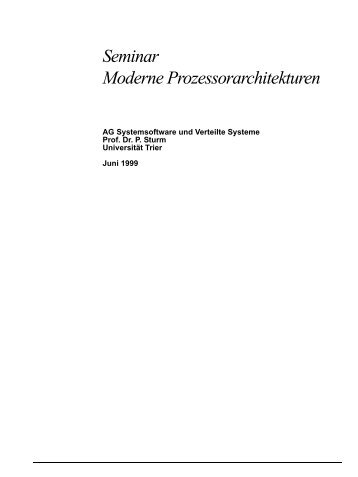 Seminar Moderne Prozessorarchitekturen - Systemsoftware und ...