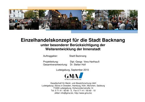 Einzelhandelskonzept für die Stadt Backnang - Stadtmarketing ...