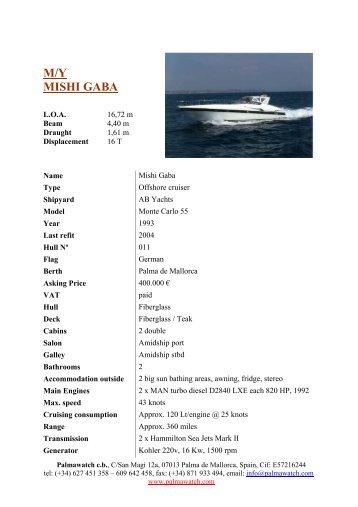 M/Y MISHI GABA - Palmawatch