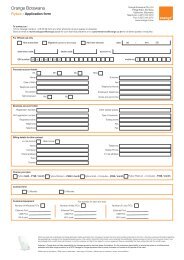 Flybox application form - Orange