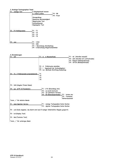 UTP-10 Bedienungsanleitung v2.02 - F+T Service