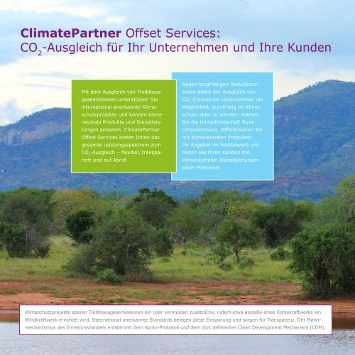 Carbon Offset Services mit ClimatePartner