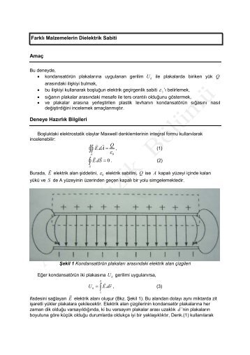 FarklÄ± Malzemelerin Dielektrik Sabiti