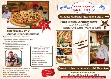 Pizza Pronto Sonntagsbuffet