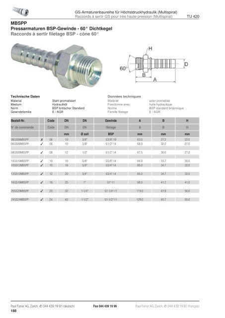 TÃ©lÃ©charger PDF - Paul Forrer AG