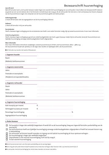 Bezwaarschrift huurverhoging - Huurcommissie