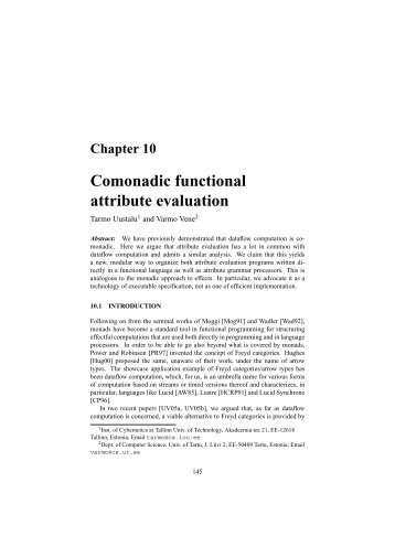 Comonadic functional attribute evaluation