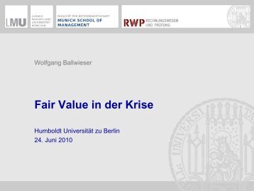 W. Ballwieser: Fair Value in der Krise