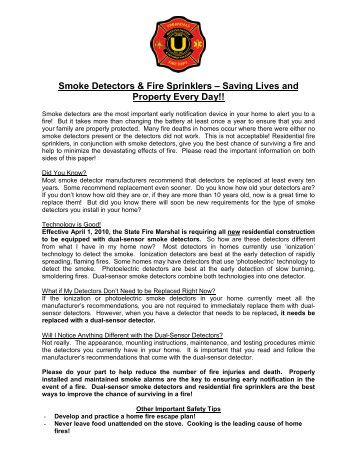 Smoke Detectors & Fire Sprinklers â Saving Lives and Property ...