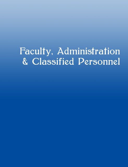 Faculty, Administration & Classified Personnel - Cuyamaca College