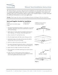 Shower Seat Installation Instructions - Transolid