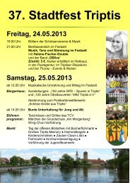 37. Stadtfest Triptis Samstag, 25.05.2013