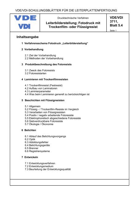 Leiterbilderstellung; Fotodruck mit Trockenfilm ... - Basista Leiterplatten