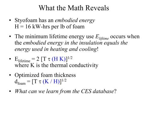 Materials Selection for Energy-Efficient Systems