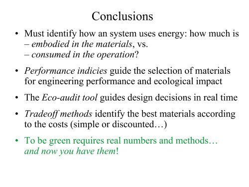 Materials Selection for Energy-Efficient Systems