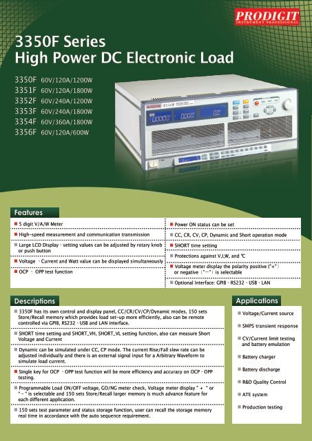 3350F Series High Power DC Electronic Load - Measuretronix Ltd.