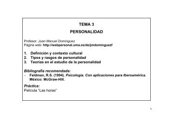 TEMA 3 PERSONALIDAD