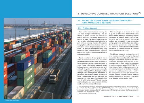 intermodal solutions for transalpine freight traffic - Alpine Space ...