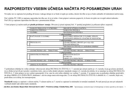 Skrivnosti Å¡tevil in oblik 7 - letna priprava