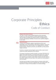 Compliance with the Code of Conduct - Deutsche Bahn AG