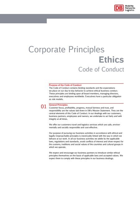 Compliance with the Code of Conduct - Deutsche Bahn AG