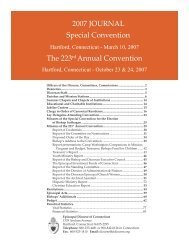 2007 Journal of Convention - The Episcopal Diocese of Connecticut