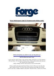 Forge Motorsport Audi A3 Twintercooler fitting guide.