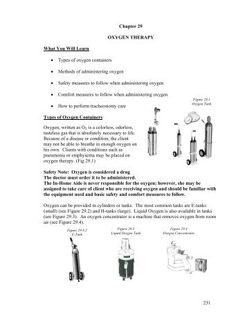 231 Chapter 29 Oxygen Therapy What You Will Learn A Types Of