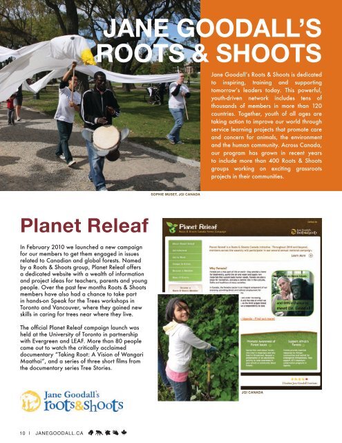 AnnuAl RepoRt 2010 - the Jane Goodall Institute of Canada