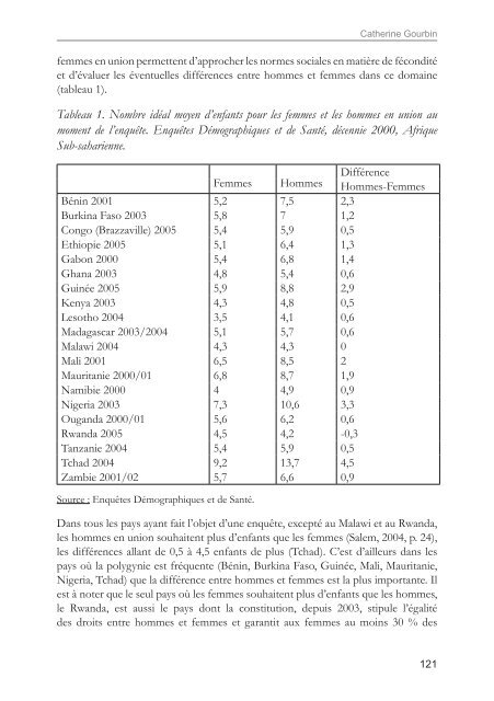 Les recherches en "genre et développement" pour des ... - Belgium