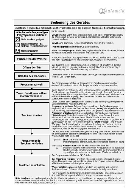 Kurzanleitung - Bauknecht