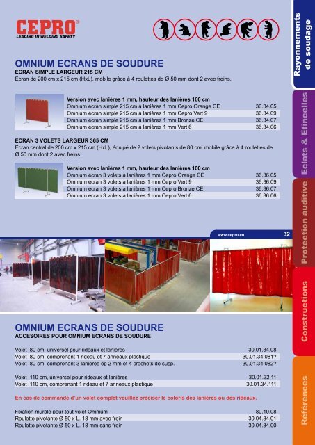 omnium ecrans de soudure - Cepro