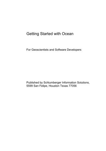 Ocean Developer's Guide - Ocean - Schlumberger