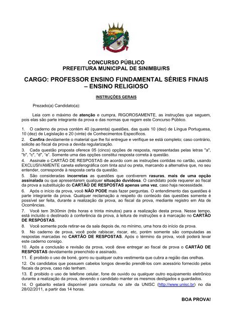 Prova Pref. Passo FundoRS - MSCONCURSOS - 2016 - para Professor de Ensino  Religioso.pdf - Provas de Concursos Públicos