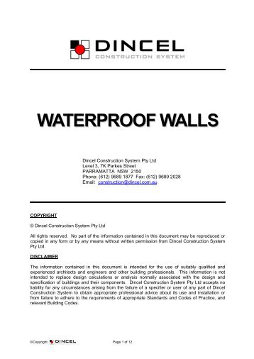 Waterproof Walls - Dincel Construction System