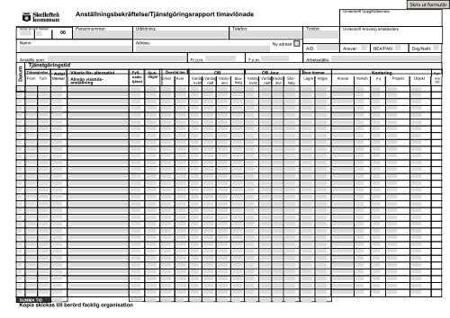 Anställningsbekräftelse tjänstgöringsrapport timavlönade (pdf, nytt ...