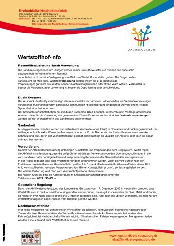 Wertstoffhof-Info - Landkreis Günzburg