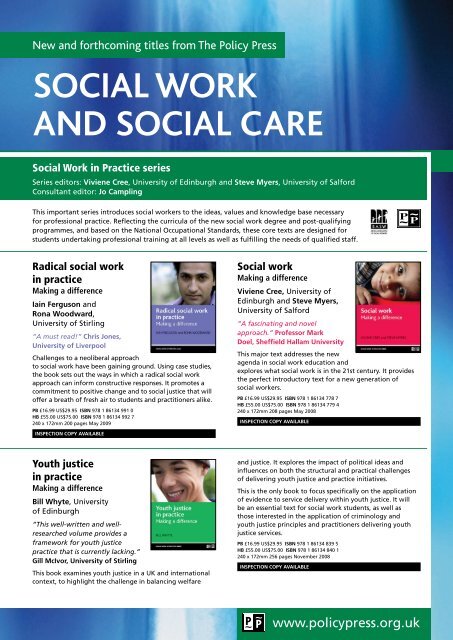 Social Work and Social Care flyer - Policy Press