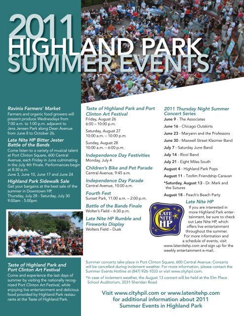 Summer 2011 - Highland Park Chamber of Commerce