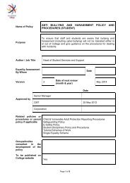 Student Anti-Bullying and Harassment Policy - Macclesfield College