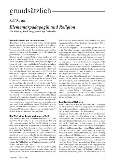 Loccumer Pelikan 3_2004 - ReligionspÃ¤dagogisches Institut Loccum