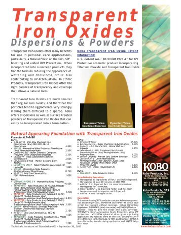 Transparent Iron Oxides - Kobo Products Inc.