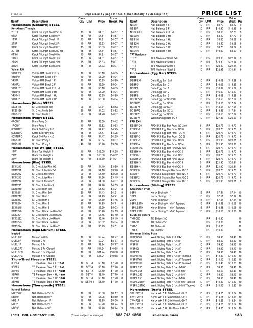 PRICE LIST - Pieh Tool