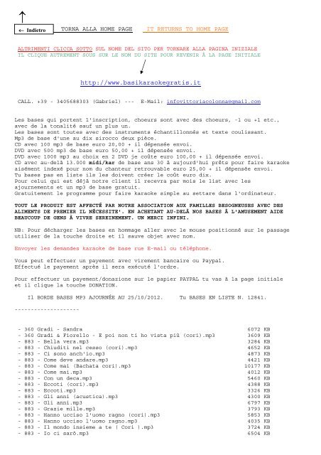 Page 1 Torna Alla Home Page It Returns To Home
